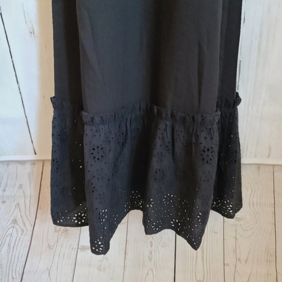 Sugarlips black halter maxi dress cottagecore new boutique cold shoulder eyelet - Picture 4 of 6
